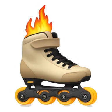 a beige color rollerblade inline skate leaving big fire traces, just the object itself sticker