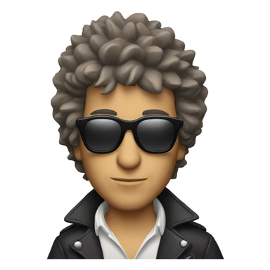 bob dylan with sunglases and guitar sticker