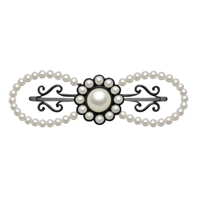 hair clip with pearls sticker