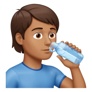 man drinking water from a bottle sticker