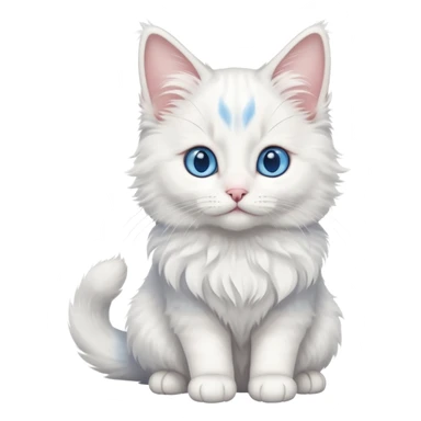 full body of baby Turkish Angora cat  sticker