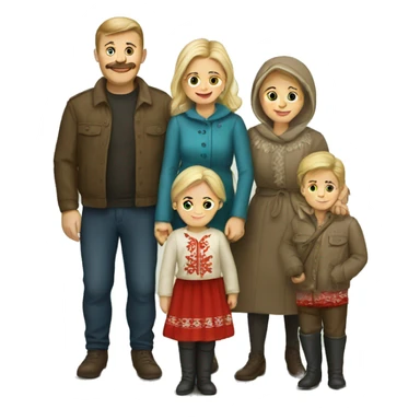 russian family sticker