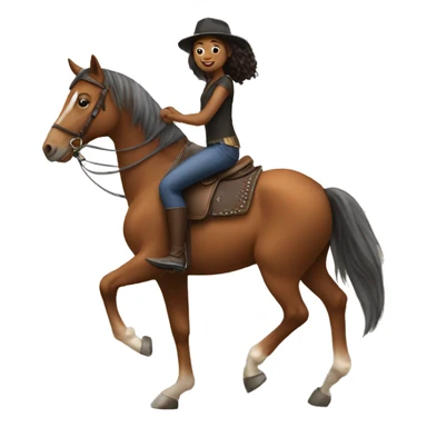 Girl riding a horse sticker