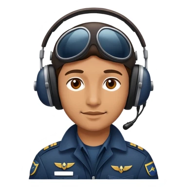 pilot with headset sticker
