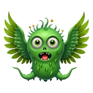 A floating monster that sings by pushing air through hollow chambers in its body like a living wind instrument. Its tone shifts as it drifts higher or lower. sticker