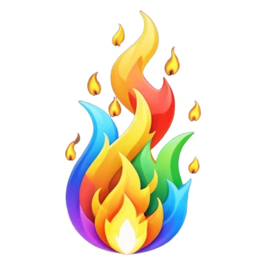 Mor renkli alev sticker