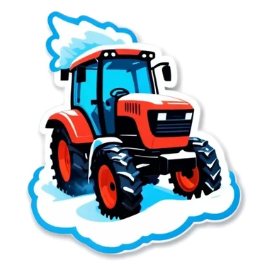 Traktor der Schnee weg schiebt sticker