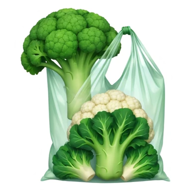 broccoli and cauliflower in a bag sticker