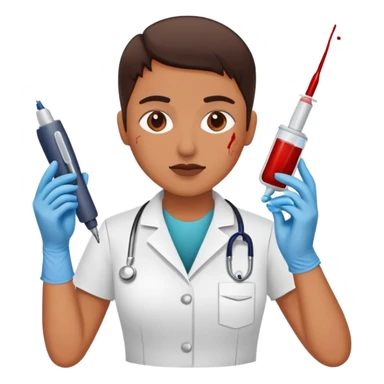 Phlebotomist drawing blood sticker