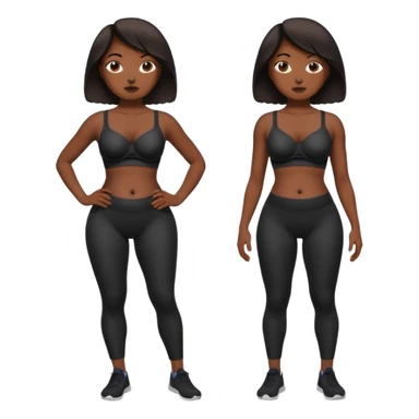 
legging brassière noir gonflé ventre femme sticker