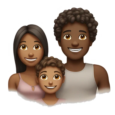 2 brown skin girls and one brown skin boy smiling  sticker