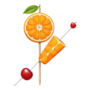 orange slice and cherry on a skewer sticker