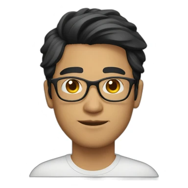 a light skin Pakistani man, with round glasses, techy, black hair, in a shirt  sticker