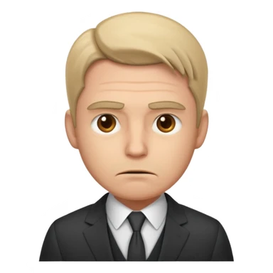 a liittle tired and frustrated entepreneur (only his face). with suit and only a little bit emotional face sticker