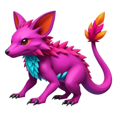  bright neon edgy exotic Fakémon-Pokémon-Vernid-creature sticker