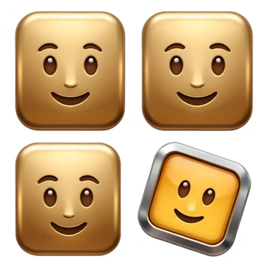 3D Brown golden apps and digital tools sticker