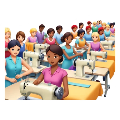 clothing factory, fashion manufacturing theme sticker