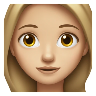 a white girl with hazel eyes with long brown hair sticker