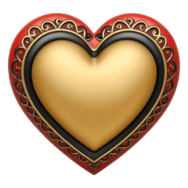 Gold heart with black details  sticker
