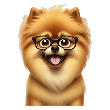 super angry mad pomeranian in glasses sticker