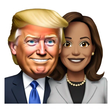 Donald trump with Kamala Harris  sticker