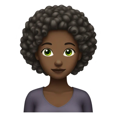 black girl with curly hair and green eyes  sticker