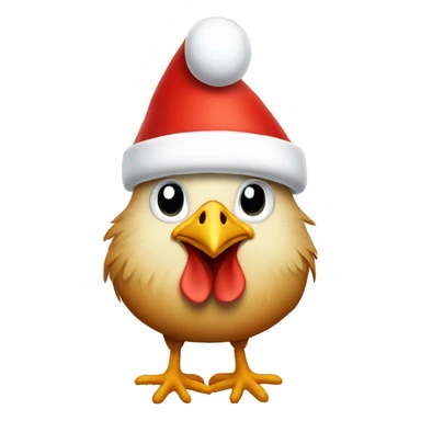 chicken with santa hat on sticker