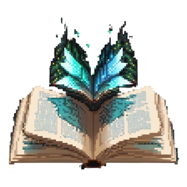 open book with magical glowing pages sticker