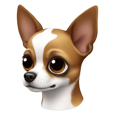 chihuahua dog tricolor coat of black, white and brown, with brown markings over the eyes and a white patch that extends from the forehead to the muzzle sticker