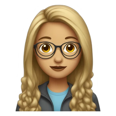 Girl with glasses and long hair sticker