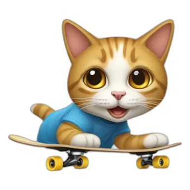 Un chat qui fait du skate board sticker