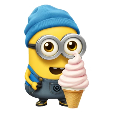 Minion eat ice cream sticker