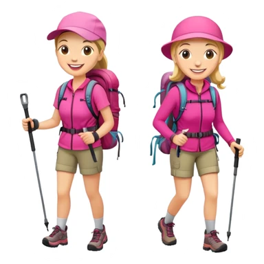 Hikers in pink sticker