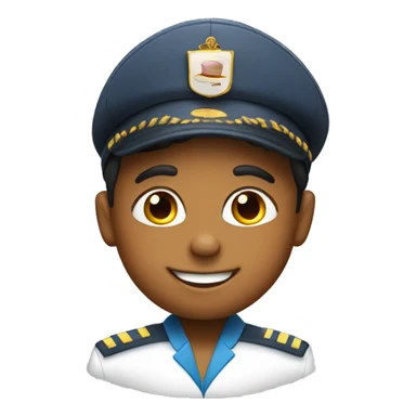 smiling boy with flight attendant hat sticker