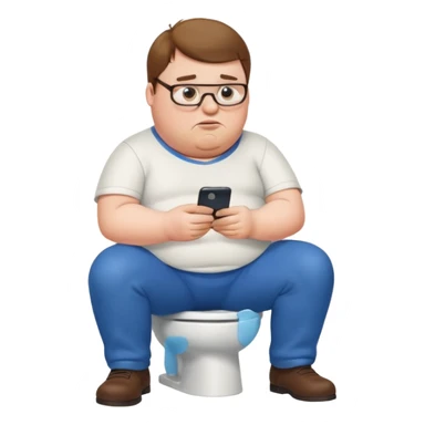 can you do  Peter Griffin sitting on the toilet playing on his phone sticker