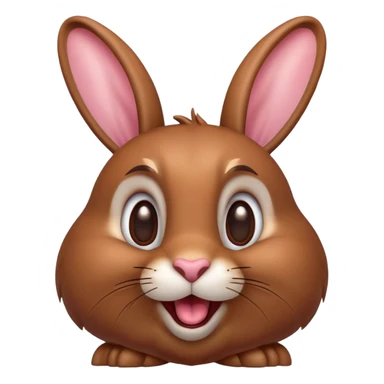 Cinematic Comical Brown Rabbit Portrait Emoji, Head tilted dramatically with an exaggeratedly amused expression, featuring a striking brown fur with lively, twitching ears and wide, expressive brown eyes filled with playful disbelief, Simplified yet hilariously expressive features, highly detailed, glowing with a slightly sassy glow, high shine, dramatic yet playful, stylized with an air of cheeky mischief, bright and endearing, soft glowing outline, capturing the essence of a spirited and over-the-top bunny, so meme-worthy it feels like it could side-eye its way into internet fame instantly! sticker