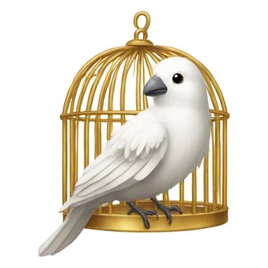 White bird in a golden cage sticker