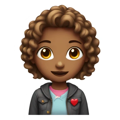 girl with heart  sticker