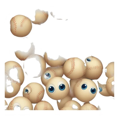 Eyeballs baseballs footballs hairballs  sticker