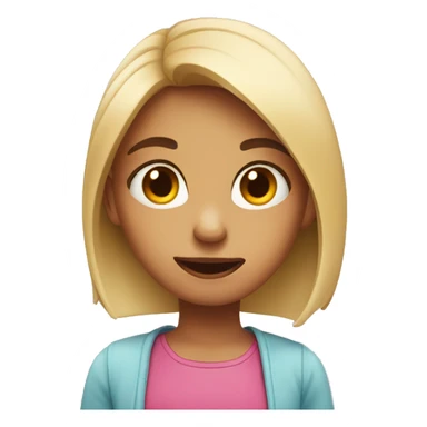 girl with a funny face sticker