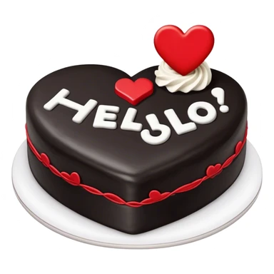 Create a heart broken shaped cake divided. The first piece is fully black with a written message on top that says “Bye 20’s” and the second piece of the cake is red and  has a message that says “hello 30s”. The letters are white.  sticker