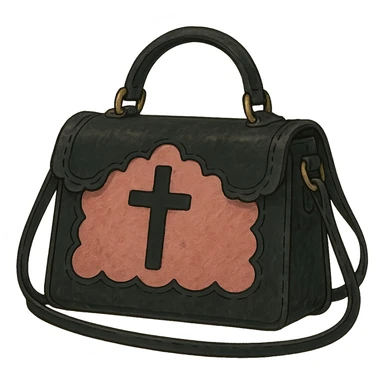 pink and black gothic purse sticker