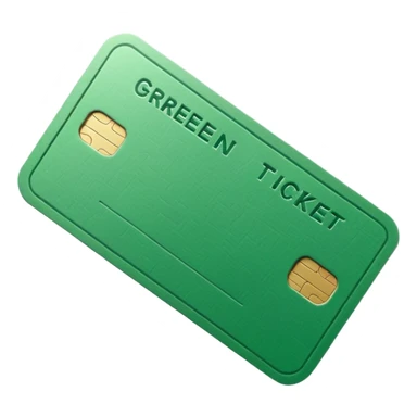 green ticket with no text and premium sticker