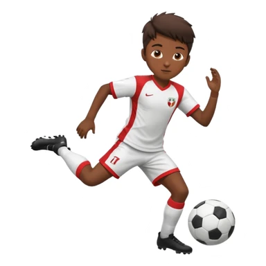 young Peruvian soccer player in action with ball sticker
