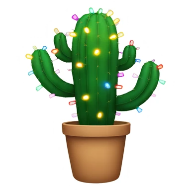 Cactus with Christmas lights sticker