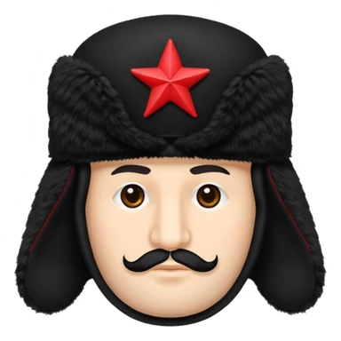 A blank Black ushanka with a red star on it sticker