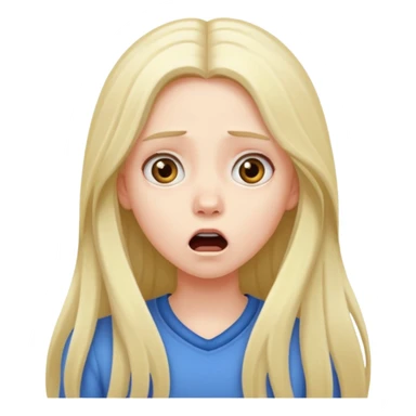 Pale Girl with long hair shock  sticker
