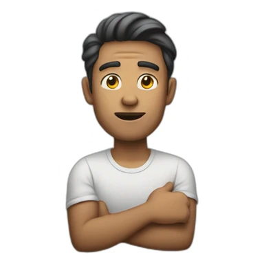 man shrugging with shoulders and hand sticker