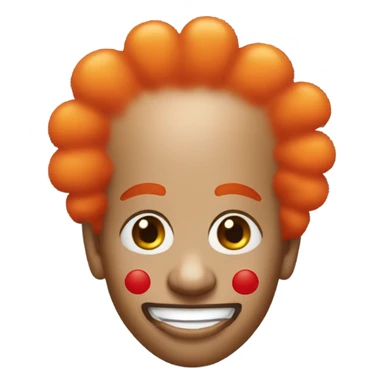 orange afro and clown nose sticker