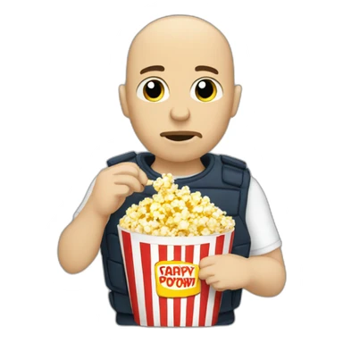 Skinhead eating popcorn sticker